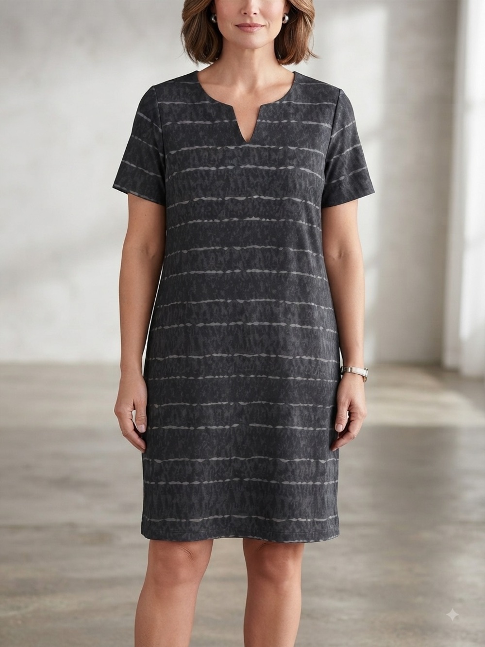 Ellen Tracy Pima Cotton Short-Sleeve Dress